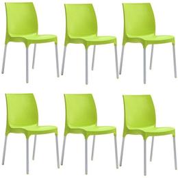 Set 6 scaune curte SUNNY culoare verde, dimensiuni D58xH82xW42xSH45cm 