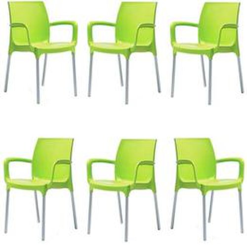 Set 6 scaune curte SUNSET culoare verde 55x58x82cm 