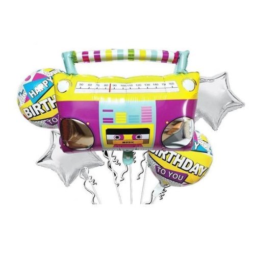 Balloonart - Set baloane folie muzica , 5 buc , model casetofon