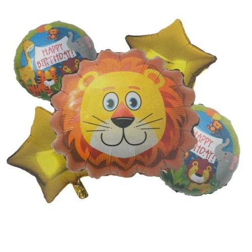 Balloonart - Set baloane folie safari , 5 buc , model leu