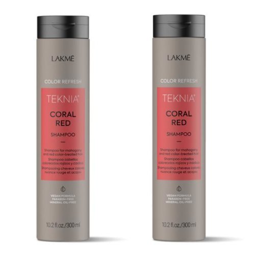 Lakme - Set cadou refresh coral red 2x sampon cu pigment rosu 300ml