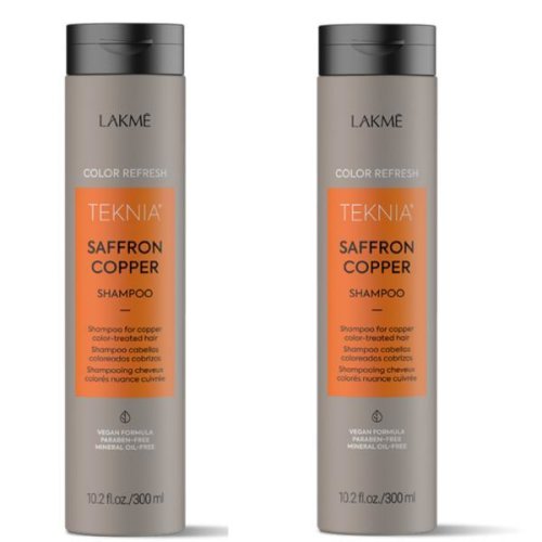 Lakme - Set cadou refresh saffron copper 2x sampon cu pigment aramiu 300ml