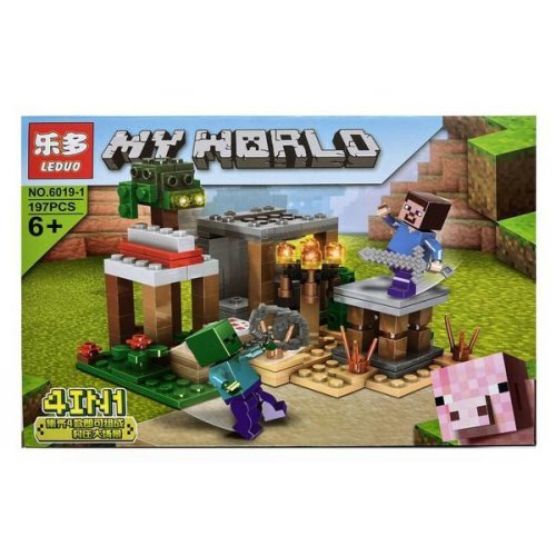 Set de constructie Leduo, My World of Minecraft, 4 in 1, 197 piese