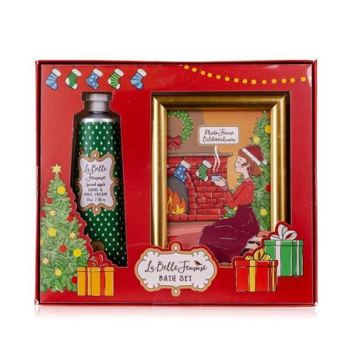 Set La belle femme Noel lotiune de maini 60 ml cu rama foto in cutie cadou
