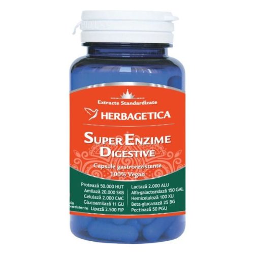 Super Enzime Digestive Herbagetica, 10 capsule