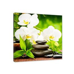 Tablou canvas patrat orhidee alba 80x80 cm decoratiune interior - Piksel