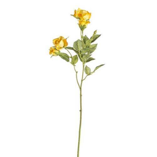 Decorer - Trandafir artificial 4 flori galben 39h