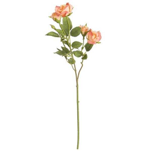 Decorer - Trandafir artificial 4 flori piersica 39h