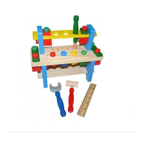 Trusa cu unelte si accesorii din lemn pentru copii - 40 piese OEM