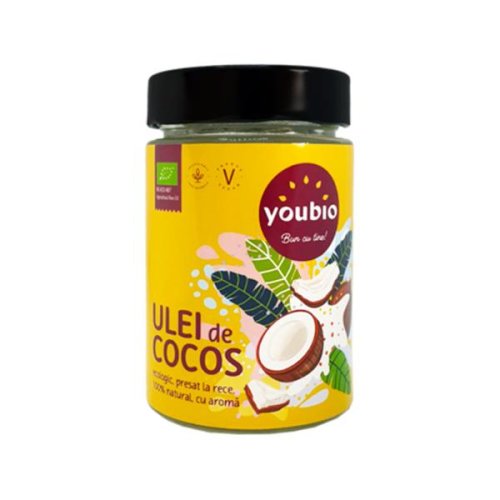 Ulei de Cocos Presat la Rece 100% Natural Youbio, 330 ml