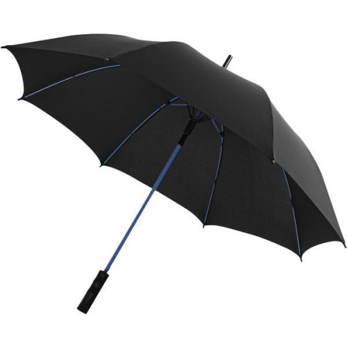 Umbrela rezistenta la vant, deschidere automata, unisex, Piksel, negru, ax si spite din fibra de sticla albastra, 102x80 cm