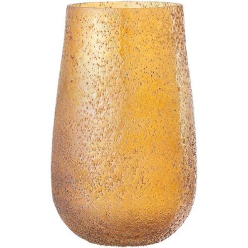 Westwing - Vaza eleganta rink, din sticla, orange, 10×16 cm