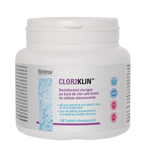 Clor2klin® – dezinfectant pe baza de clor tablete efervescente 150 tablete