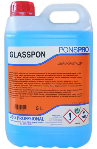 GLASSPON-detergent profesional concentrat pentru geamuri cu efect antiaburire 5L Asevi