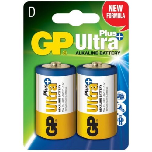 Gp Batteries - Baterie ultra+ alcalina d (lr20) 1.5v alcalina, blister 2 buc