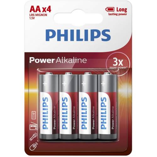 Philips - Baterii power alkaline aa 4-blister