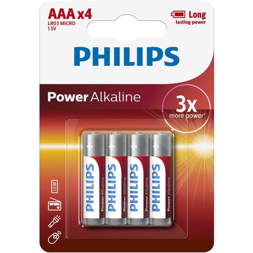 Baterii POWER ALKALINE AAA 4-BLISTER