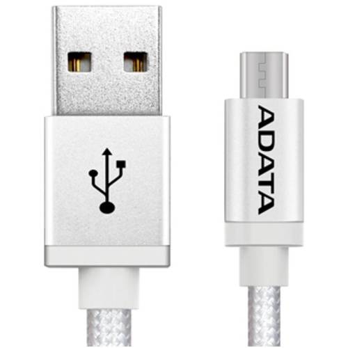 Cablu date ADATA USB Male la microUSB Male, 1 m, Silver