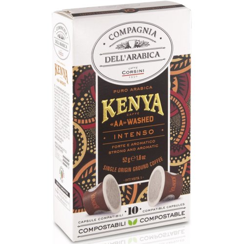 Capsule cafea Compagnia Dell'arabica Kenya AA Washed, compatibile Nespresso, 10 capsule, 52g