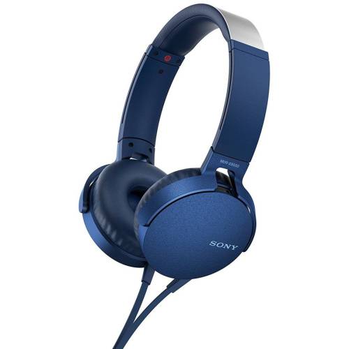 Sony - Casti audio mdrxb550apl, extra bass, difuzor neodim 30mm, albastru