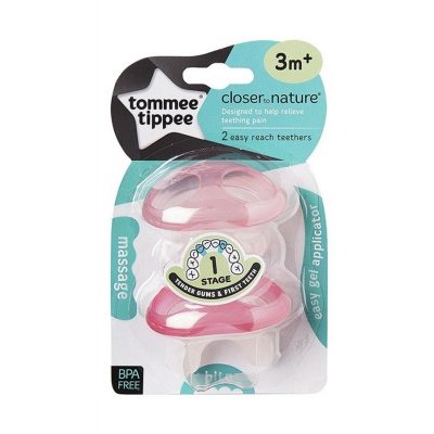 Tommee Tippee - Closer to nature pink gingival ring step 1