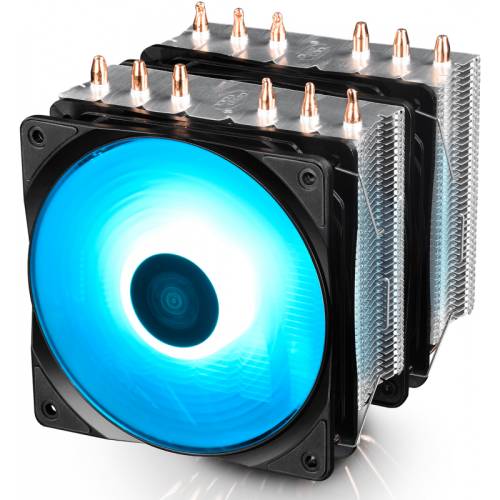 Cooler procesor Neptwin iluminare RGB, 6 heatpipe-uri de 6mm, 2x 120mm RGB Hydro Bearing fans