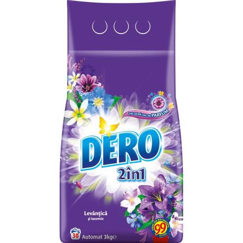 Detergent automat Dero 2in1 Levantica si iasomie, 30 spalari, 3 kg
