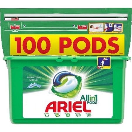 Detergent capsule Ariel All in One PODS Mountain Spring, 100 spalari