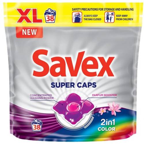 Detergent capsule Savex Parfum Lock 2IN1 Color, 38 spalari