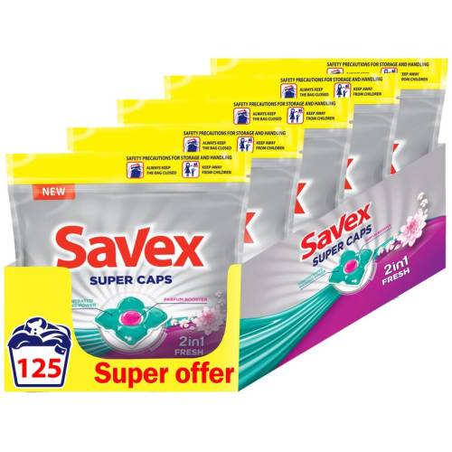 Detergent capsule Savex Parfum Lock 2IN1 Fresh, 125 spalari