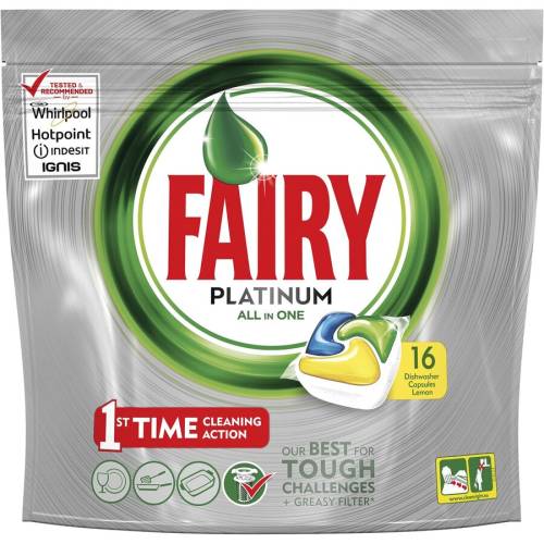 Detergent de vase capsule Fairy Platinum All in 1 16 bucati