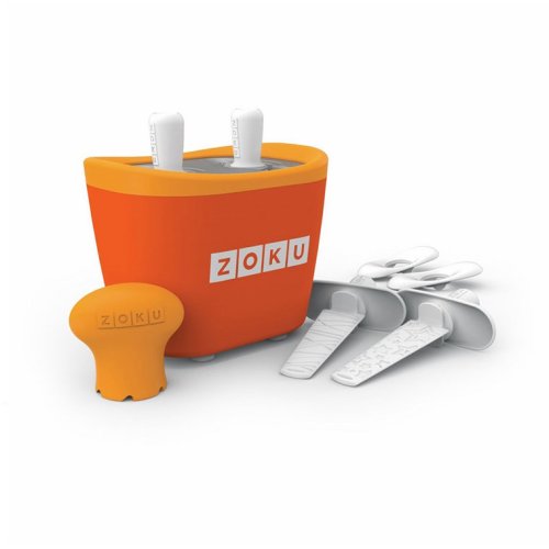 Zoku - Dispozitiv pentru preparare inghetata instant zk107 or, 2 incinte, portocaliu