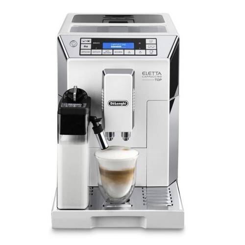 Espressor automat DeLonghi Eletta ECAM 45.760, 1450 W, 15 bar, 1.9 l, carafa lapte, display touch, alb