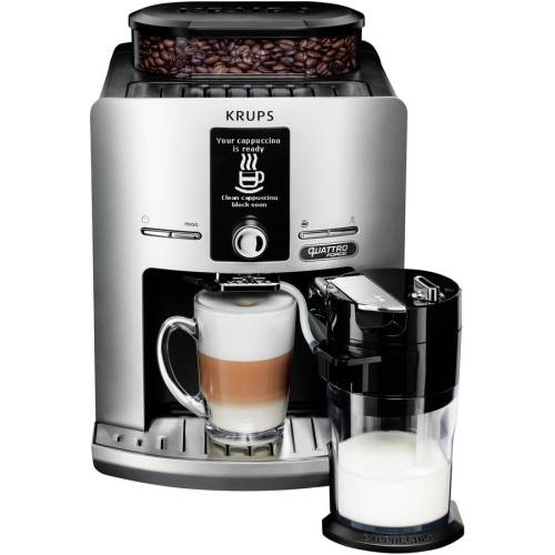 Krups - Espressor automat latt'espresssilver ea82fe10, 1450 w, 15 bar, lcd, one-touch-cappuccino, 1.7l, 6 selectii, argintiu