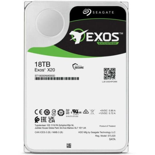 Exos X20 ST18000NM003D - hard drive - 18 TB - SATA 6Gb/s