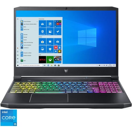Laptop Gaming Acer Predator Helios 300 PH315-54 cu procesor Intel® Core™ i5-11400H, 15.6 Full HD, 16GB, 512GB SSD, NVIDIA® GeForce® RTX™ 3060 6GB, Windows 10 Home, Abyss Black