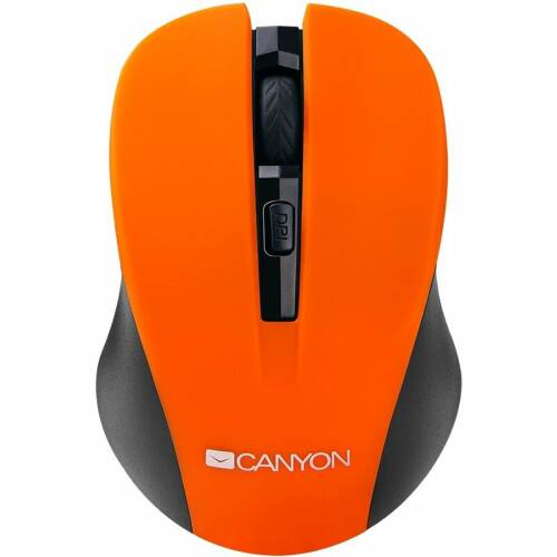 Canyon - Mouse wireless optical 800/1000/1200 dpi, 4 btn, usb, power saving button, orange