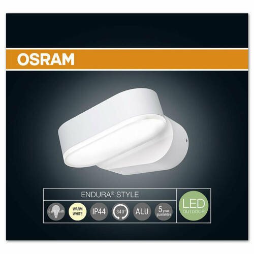 Osram - Plafoniera led endura style mini spot l, 8w, lumina calda(3000k), 320 lumeni, culoare carcasa: alba