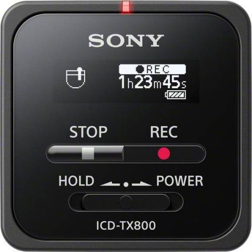 Sony - Reportofon compact digital icd-tx800b, 16gb, telecomanda, microfon stereo, usb, negru