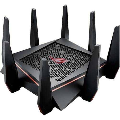 Asus - Router wireless rog rapture gt-ac5300, tri-band, gigabit, dual-wan, 3g-4g backup, link aggregation, usb 3.0, game boost