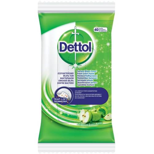 Servetele dezinfectante Dettol 40 bucati/pachet, mar verde