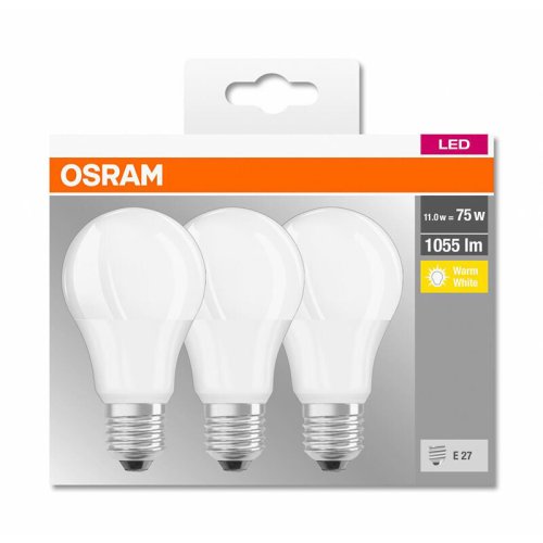 Osram - Set 3 becuri led e27, 10,5w, 1055 lumeni, lumina calda(2700k)