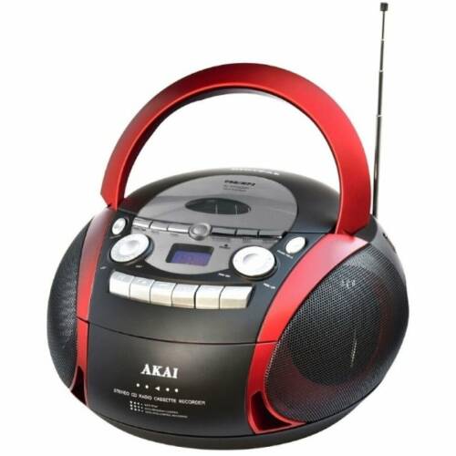 Sistem audio Akai APRC-90, radio FM, CD, MP3, casetofon, negru