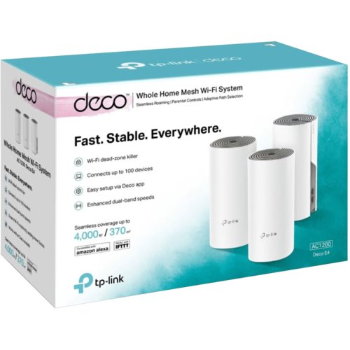 Sistem wireless Mesh Complete Coverage - router AC1200 ,Deco E4(3-pack)