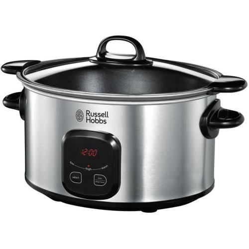 Russell Hobbs - Slow cooker maxicook 22750-56, 6 l, 3 setari, oala detasabila, control digital, inox