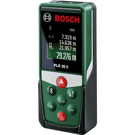 Telemetru cu laser Bosch PLR 30 C, 30 m, 635 nm dioda laser, ± 2.0 mm precizie, clasa laser 2, accesorii incluse