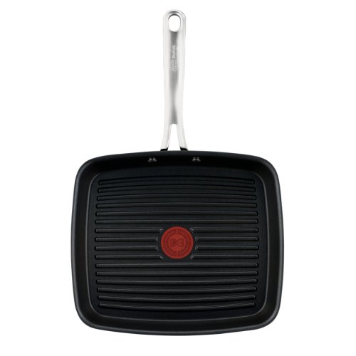 Tigaie Grill Tefal Jamie Oliver Home Cook, Thermo-Signal, inductie, 23 x 27 cm, Negru