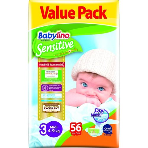 Babylino - Scutece Sensitive Economy N3 4-9 kg/56buc