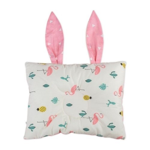 Bambinice - perna bebelusi bunny, alb/roz/flamingo