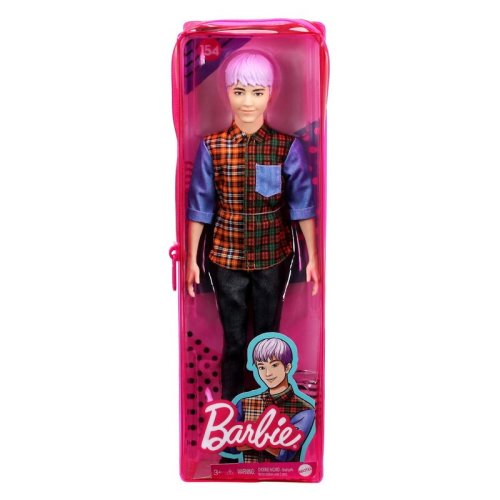 Mattel - Papusa Barbie Fashonista, Cu camasa in carouri